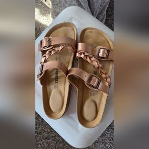 Women's Rose Gold Sandals Worn Once